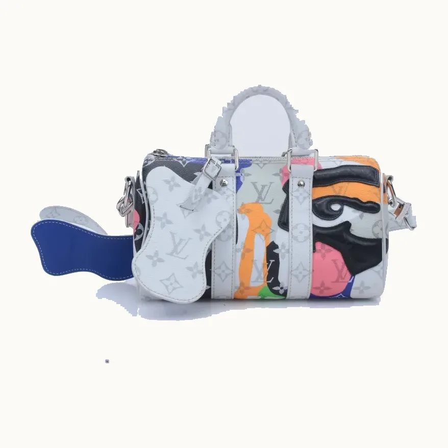 Bolso Louis Vuitton Keepall 25 Bandouliere KidSuper Blanco