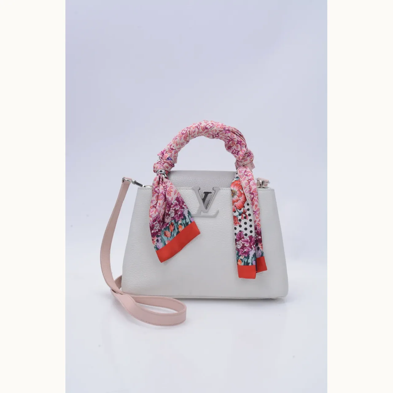 Bolso Louis Vuitton Capucines BB Tricolor + Twilly Beige