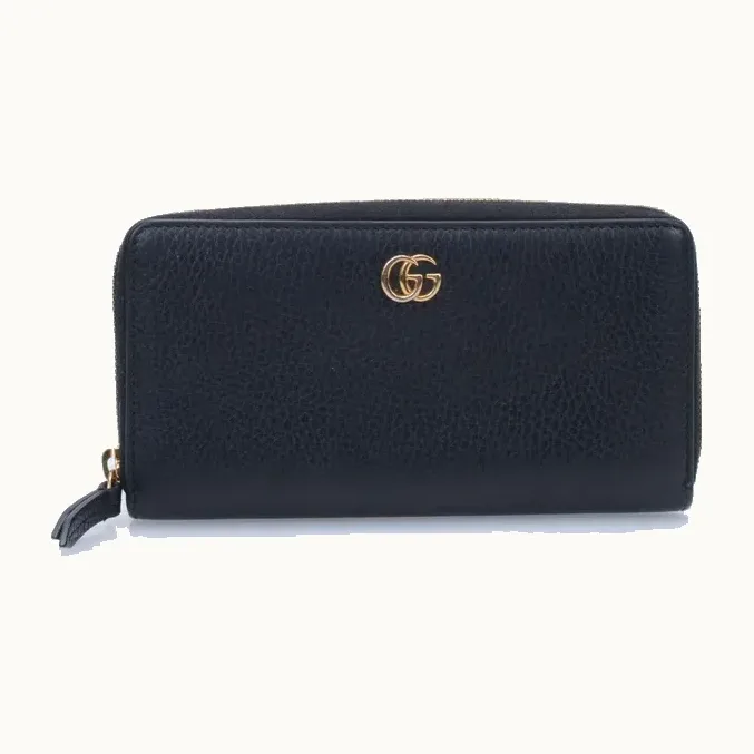 Billetera Zip Around Gucci Marmont GG Azul