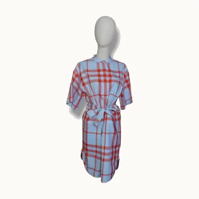 Burberry Plaid Print Knee Lenght Dress