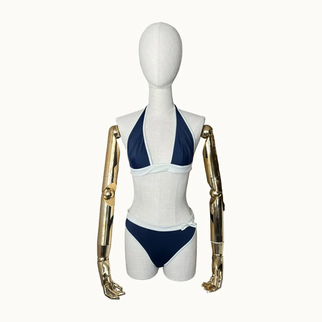 Bikini Burberry Azul y blanco, Talla XL