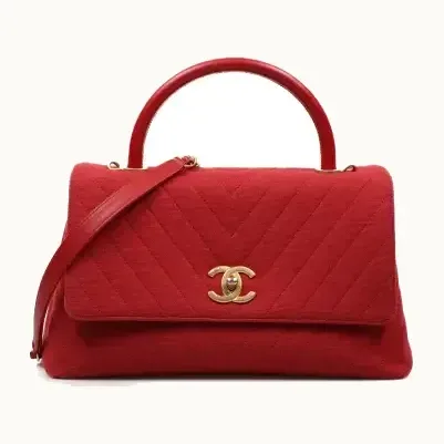 Chanel Chevron Coco Top Handle Bag