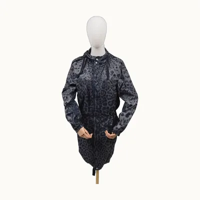 Abrigo Saint Laurent Rain Animal Print Gris, Talla S