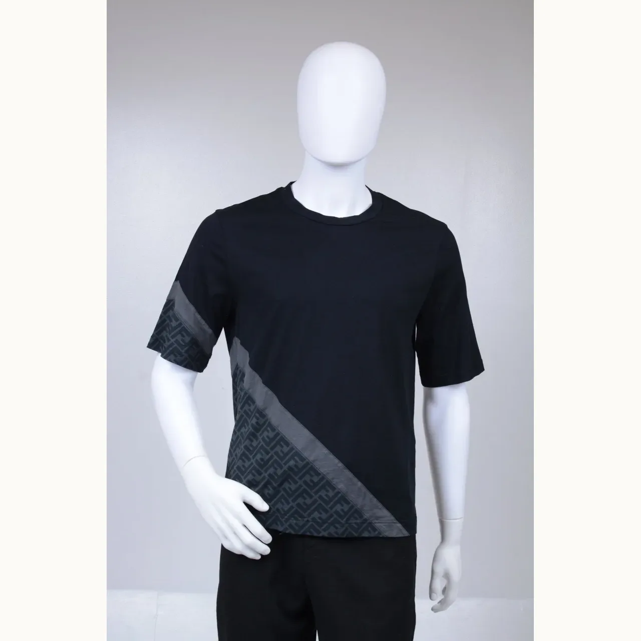 Camisa Fendi Diagonal Negra, Talla S