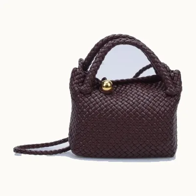 Bolso de Mano Bottega Veneta Tosca Small Intreccio Vino