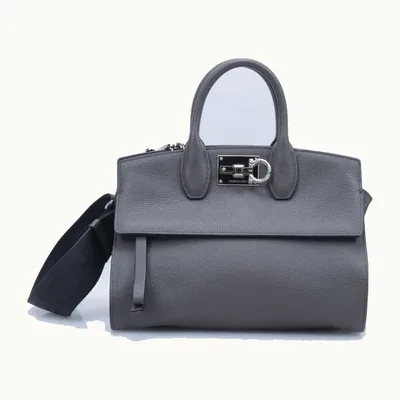 Bolso de Mano Salvatore Ferragamo Studio Soft + Strap Gris