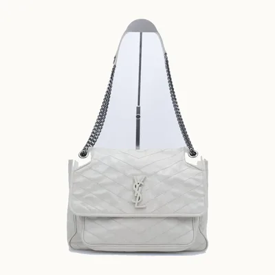 Bolso de Hombro Saint Laurent Niki Large Beige