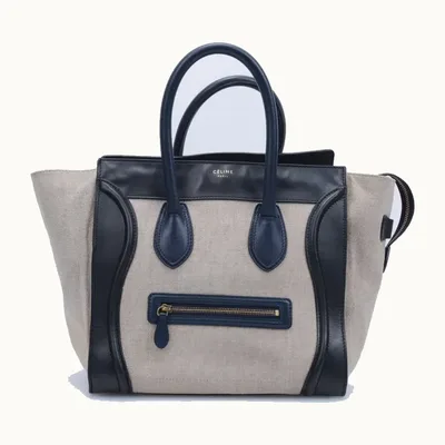 Bolso de Mano Céline Luggage Mini Canvas Beige