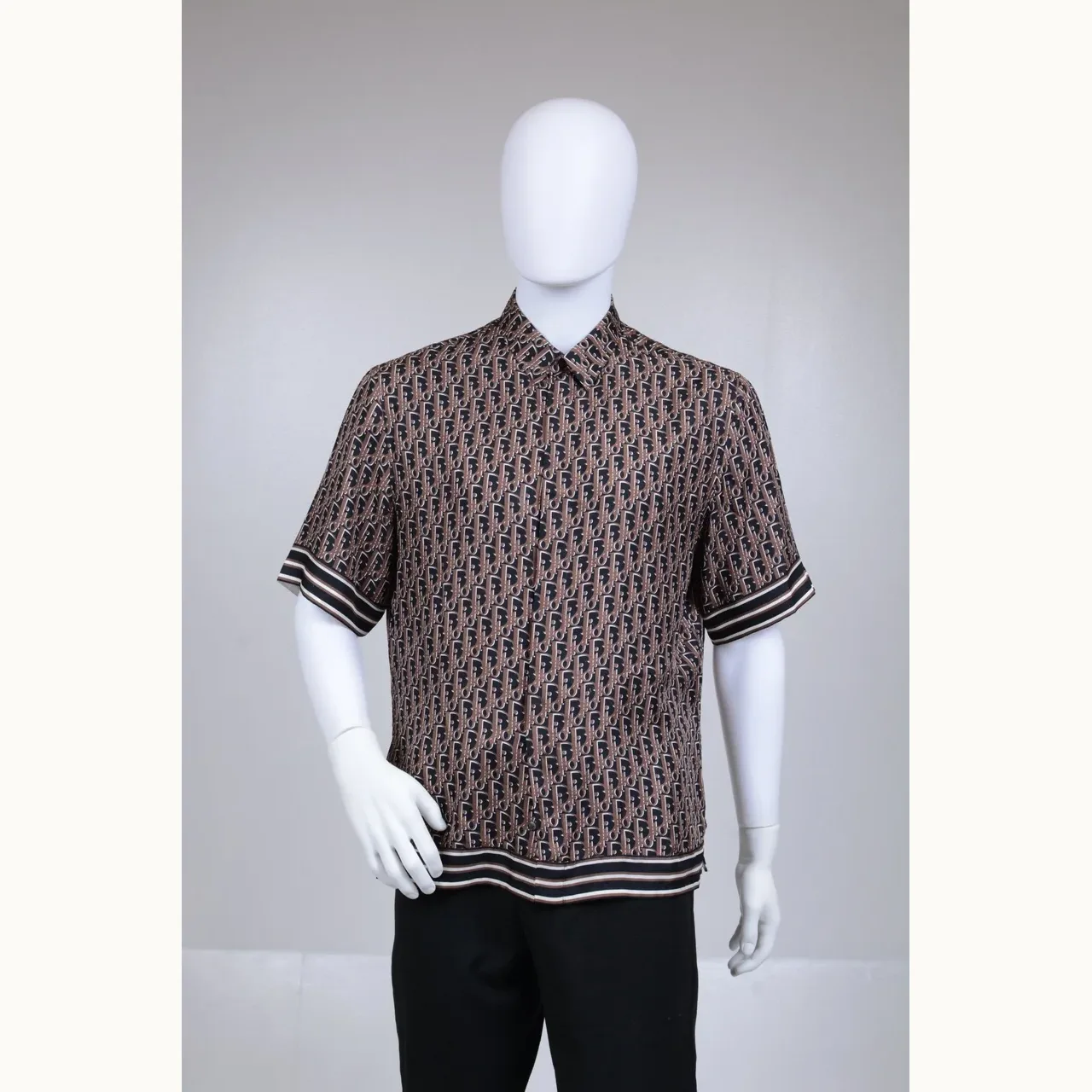Dior Camisas Oblique Café, Talla L