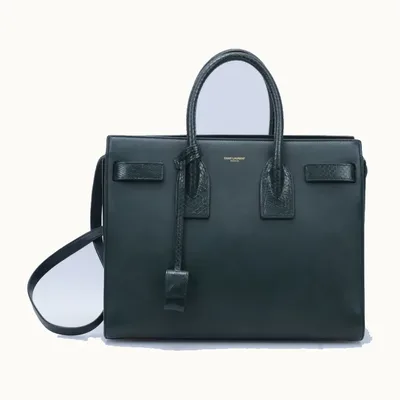 Bolso de Mano Saint Laurent Jour Small Snakeskin Verde