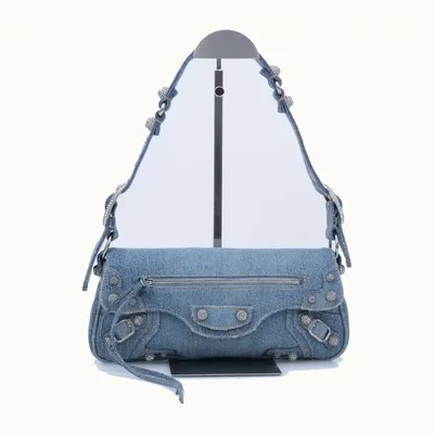 Bolso de Hombro Balenciaga Le Cagole Sling Denim Azul