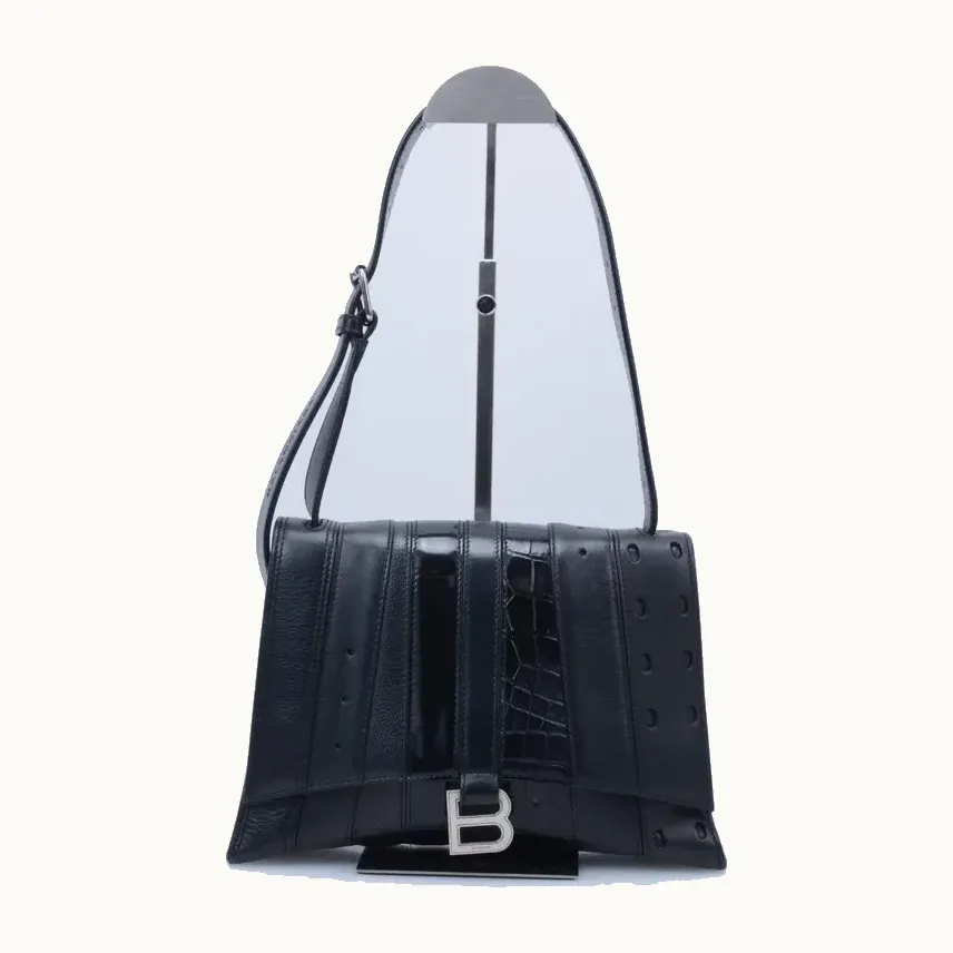 Bolso de Hombro Balenciaga Hourglass Medium Multibelt Negro