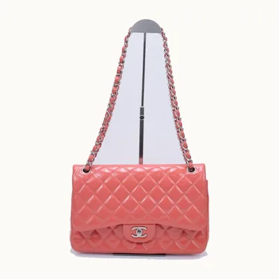 Bolso Flap Chanel Classic Double Jumbo Patent Rosa