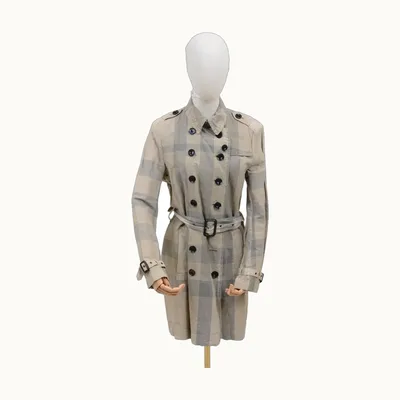Burberry Check Trench Coat, Size M
