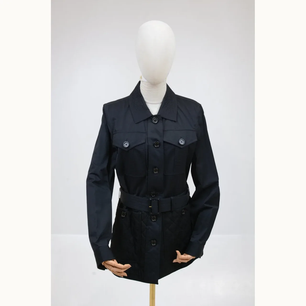 Abrigo Burberry Quilted Azul, Talla M