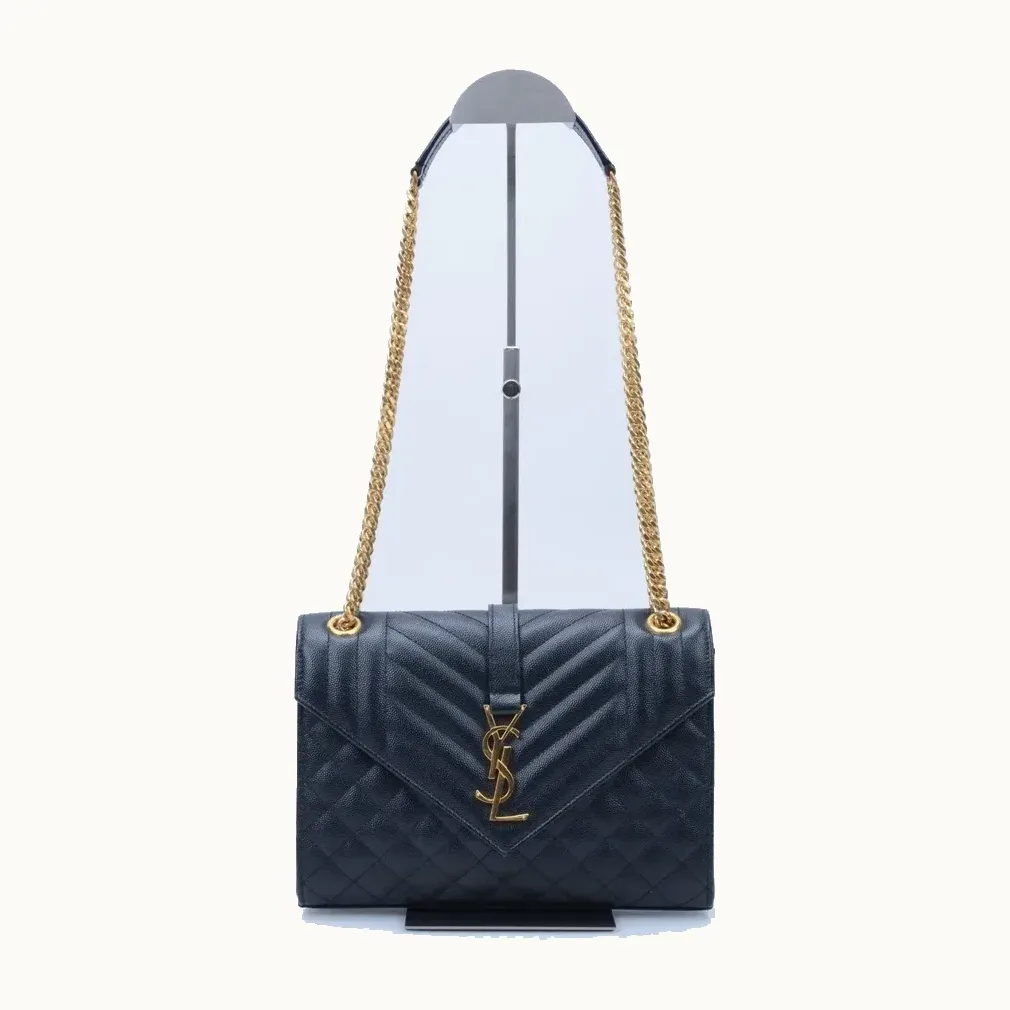 Bolso de Hombro Saint Laurent Envelope Medium Negro