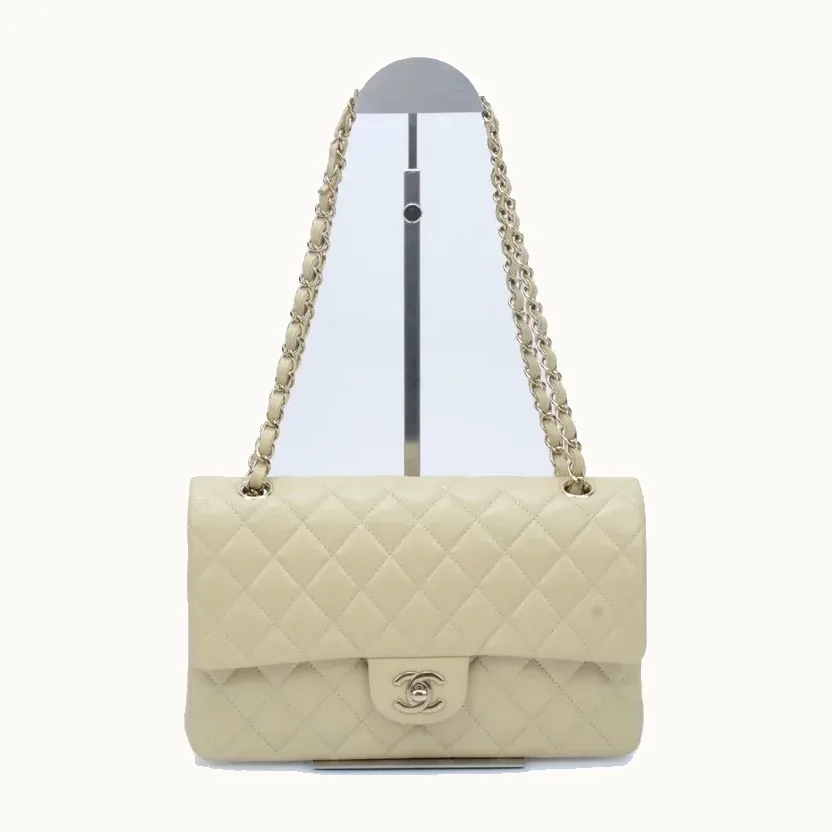 Bolso Flap Chanel Classic Double 11.12 Caviar Amarillo