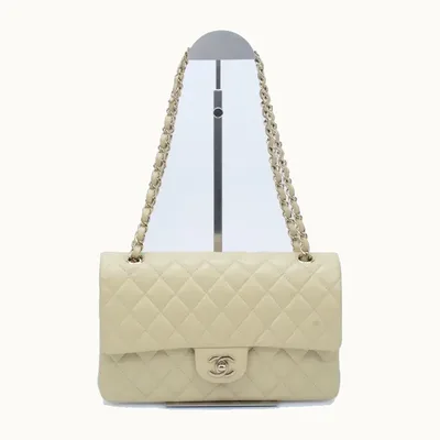 Bolso Flap Chanel Classic Double 11.12 Caviar Amarillo
