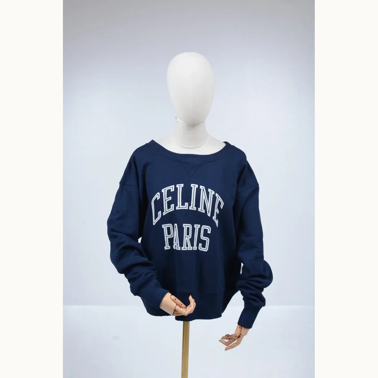 Céline Sudaderas Logo Fleece Azul, Talla S