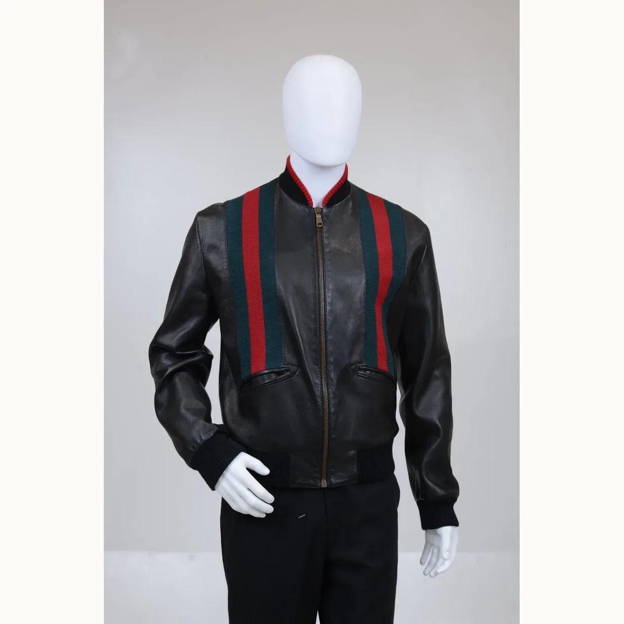 Chaqueta Gucci Web Stripe Café, Talla M