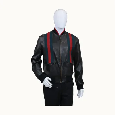 Chaqueta Gucci Web Stripe Café, Talla M