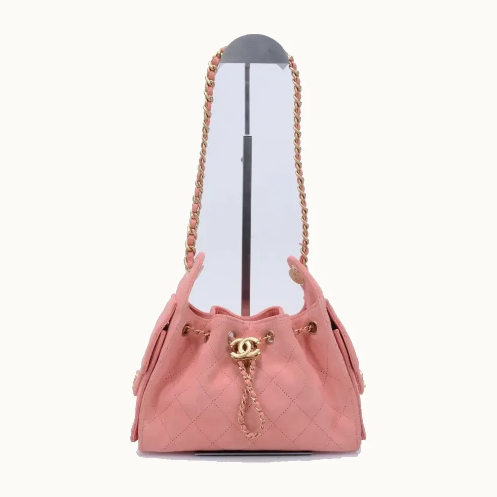 Bolso de Hombro Chanel 25 Mini Suede Rosa