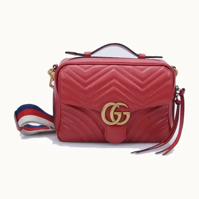 Bolso Top Handle Gucci Marmont GG Rojo