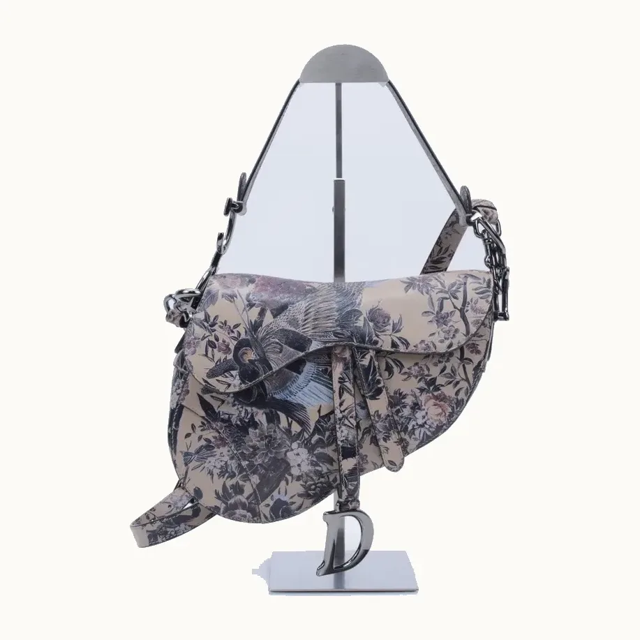 Bolso Saddle Dior Ltd Ed 22 Jardin Taupe