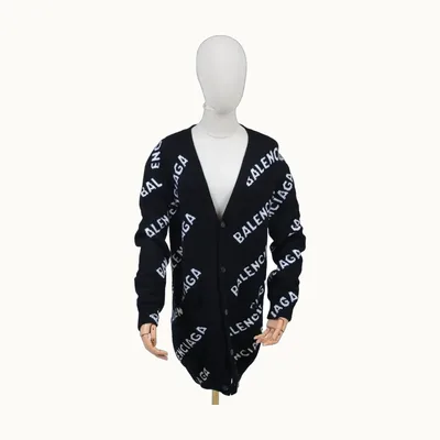 Balenciaga Suéteres Allover Black, Size XS