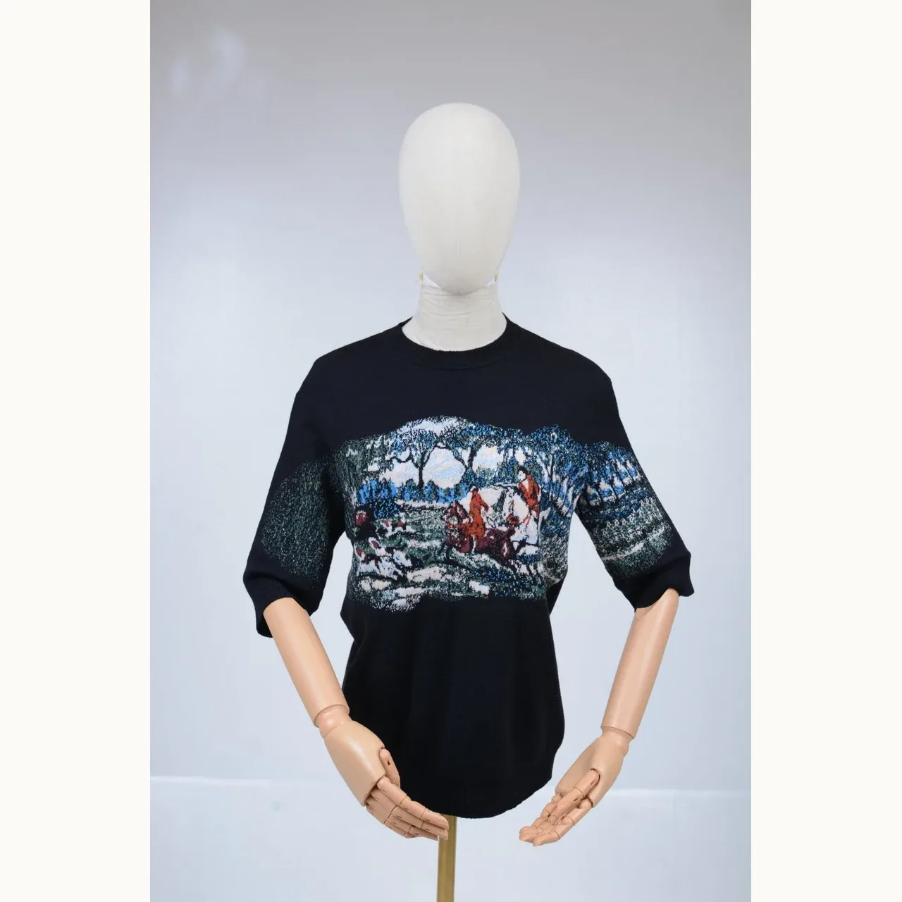Dior Suéteres Wool Print Resort Negra, Talla M