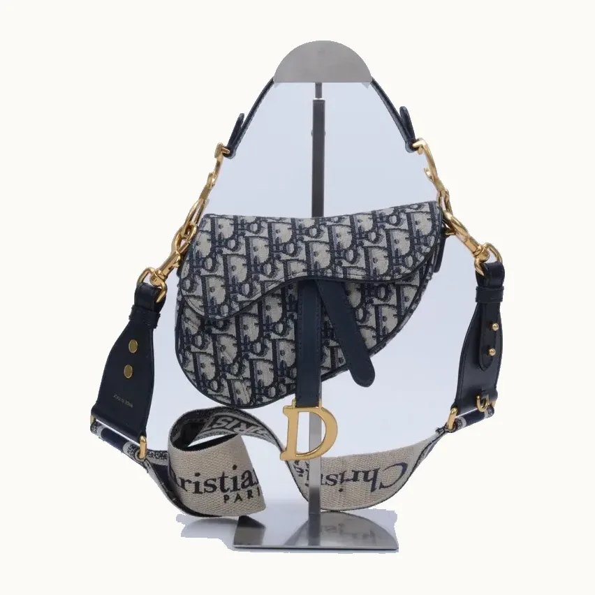 Dior Mini + Strap Oblique Saddle Bag