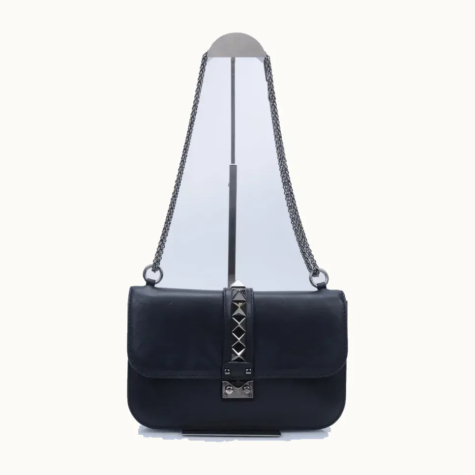 Bolso Saint Laurent Valentino Glam Lock Large Negro