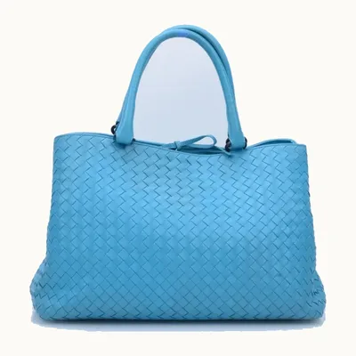 Bolso Top Handle Bottega Veneta Intrecciato Azul