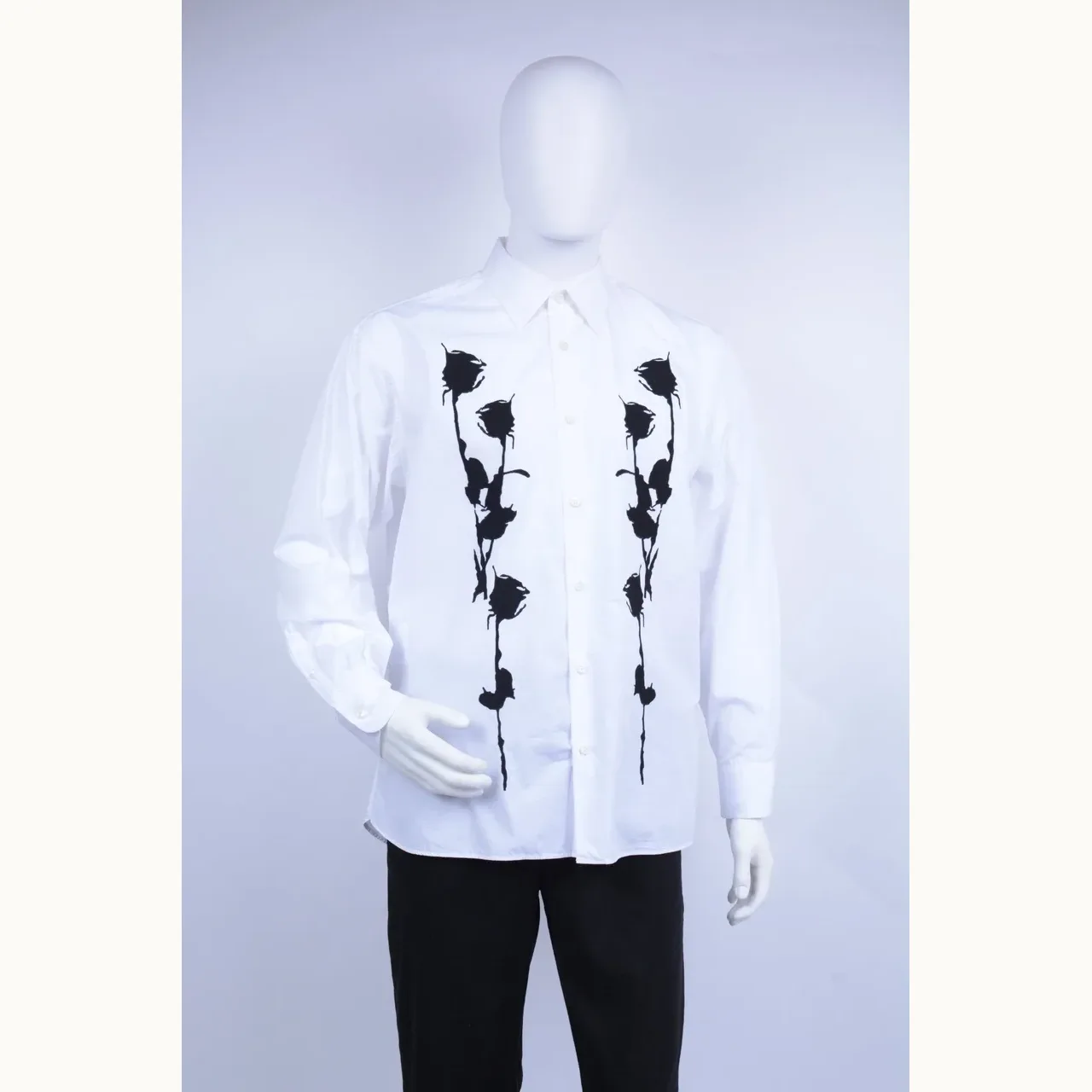 Prada Embroidered Poplin Blanca, Talla L