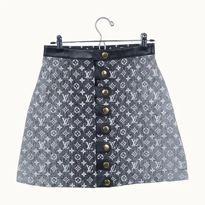 Louis Vuitton Button Denim Monogram Gris, Talla S