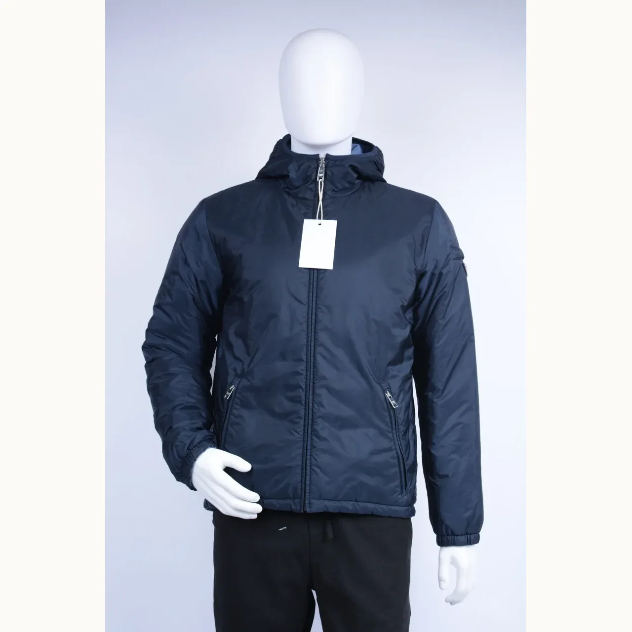 Prada Padded Windbreaker Reversible Azul, Talla M