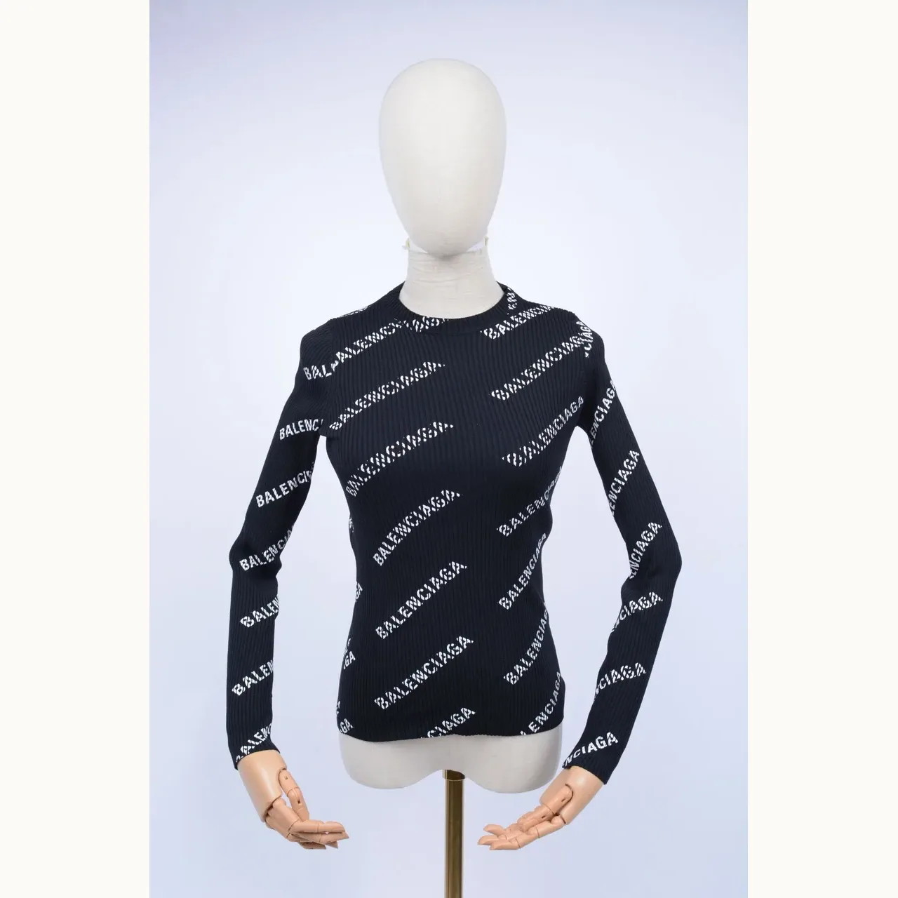 Balenciaga Allover Rib Negra, Talla S