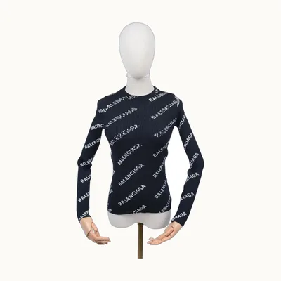 Balenciaga Allover Rib Black, Size S