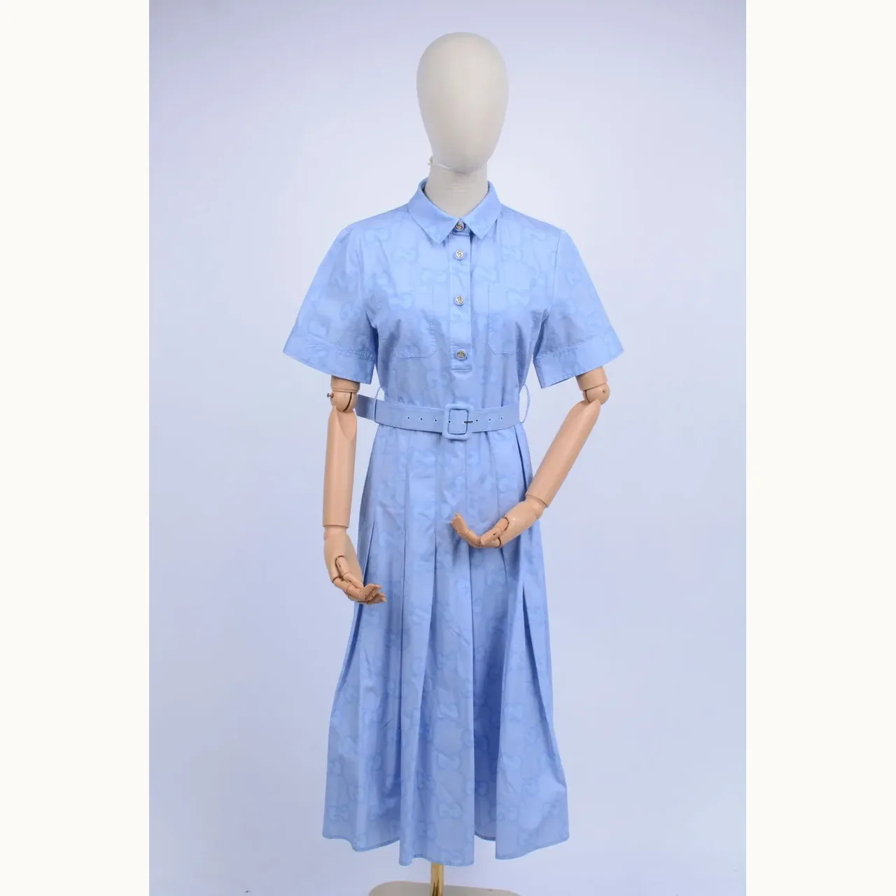 Gucci GG Jacquard Midi Azul, Talla M
