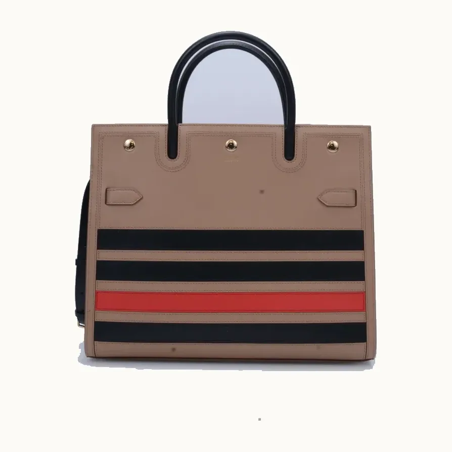 Bolso Burberry Title Medium Striped Nude