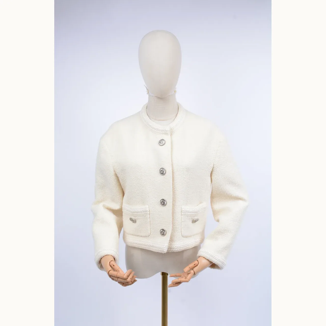 Gucci Tweed Buttons Beige, Talla M