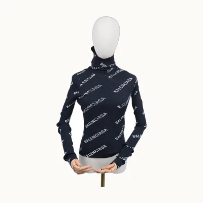 Balenciaga Hooded Rib Black, Size XS