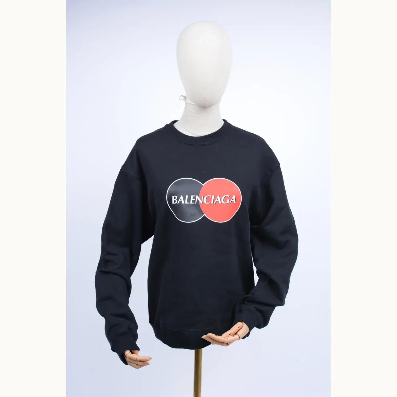 Balenciaga Mastercard Logo Negra, Talla XS