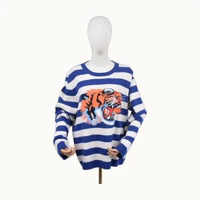 Gucci Stripes Tiger Azul, Talla XXL
