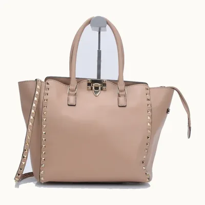 Bolso Valentino Rockstud Trapeze Nude