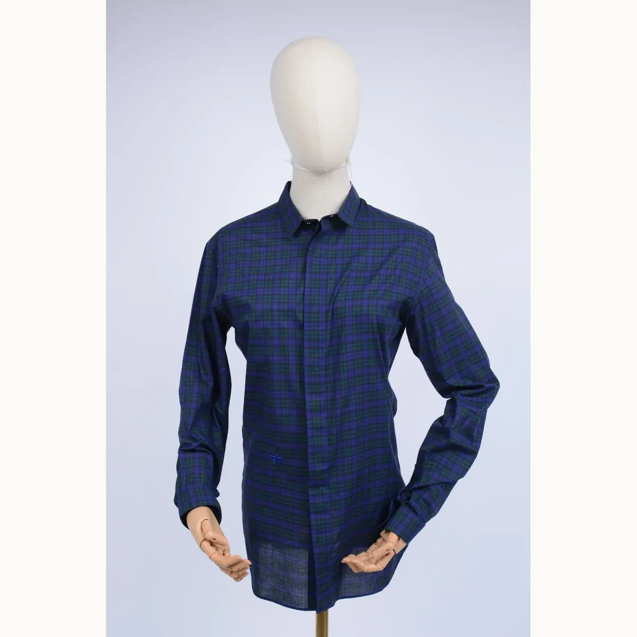 Dior Plaid Bee Embroidery Azul, Talla M