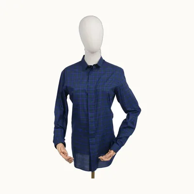 Dior Plaid Bee Embroidery Azul, Talla M