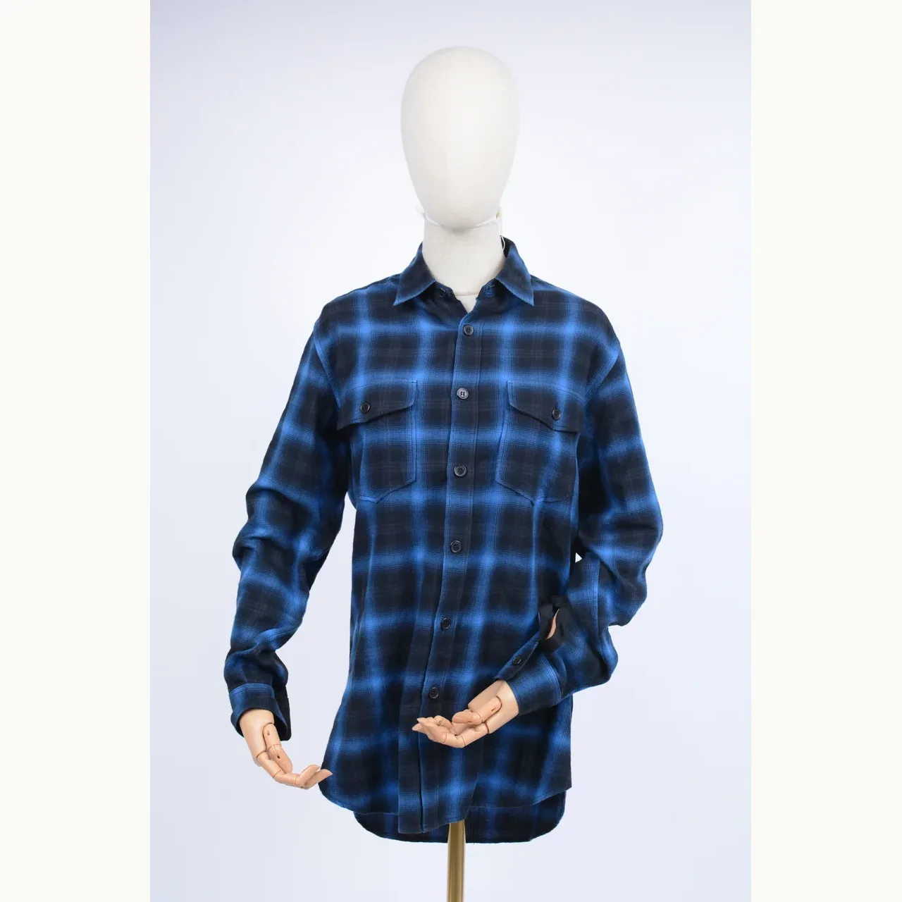 Saint Laurent Plaid Azul, Talla S