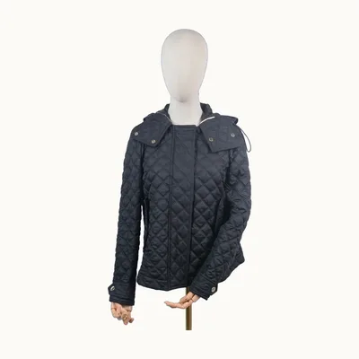 Burberry Quilted Hooded Black, Size XS