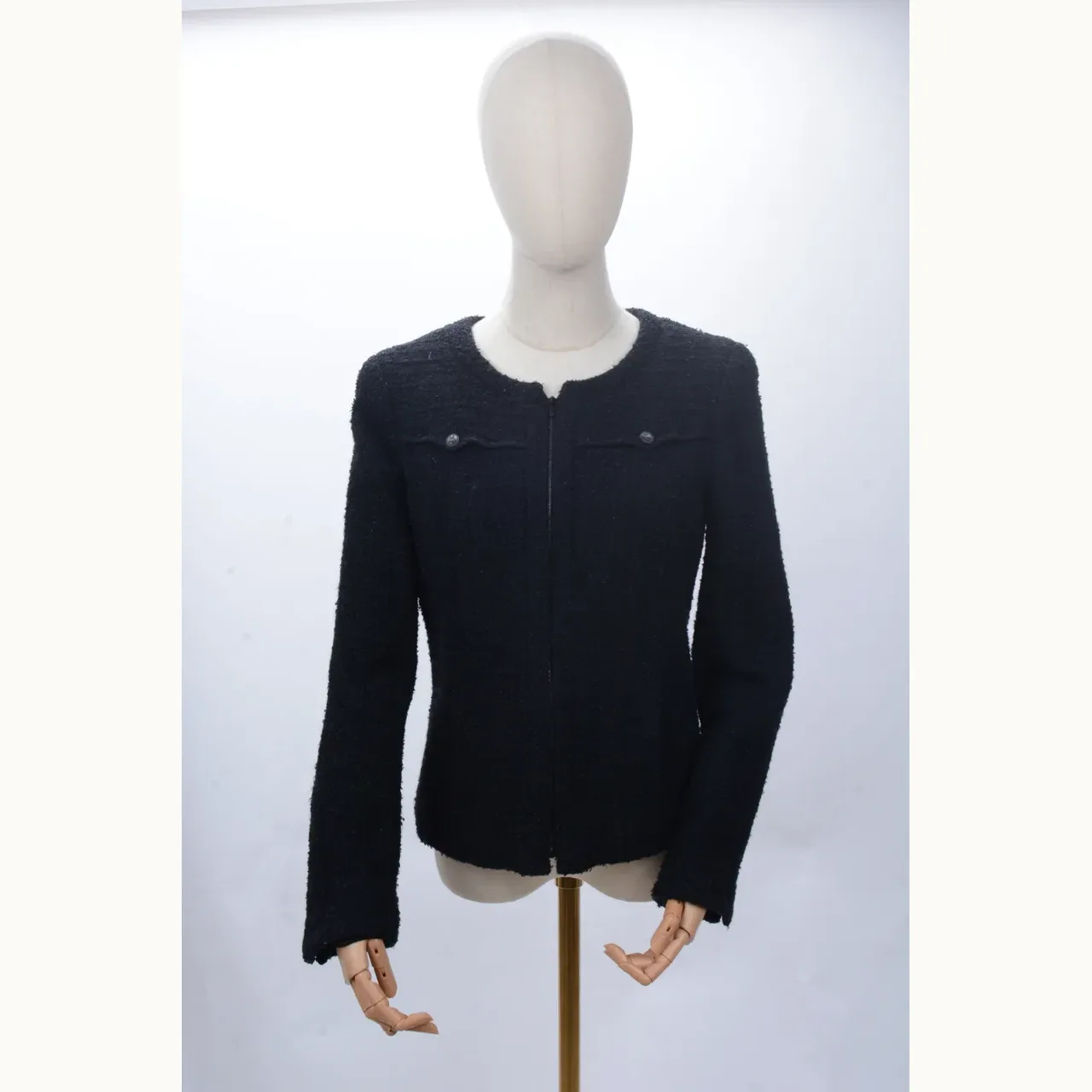Chanel Botones Negra, Talla 38 IT